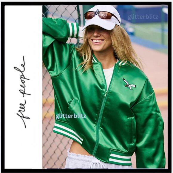 FP Movement x The Wild Collective Exclusive Philadephia Eagles Bomber Jacket 🦅 - Picture 1 of 7